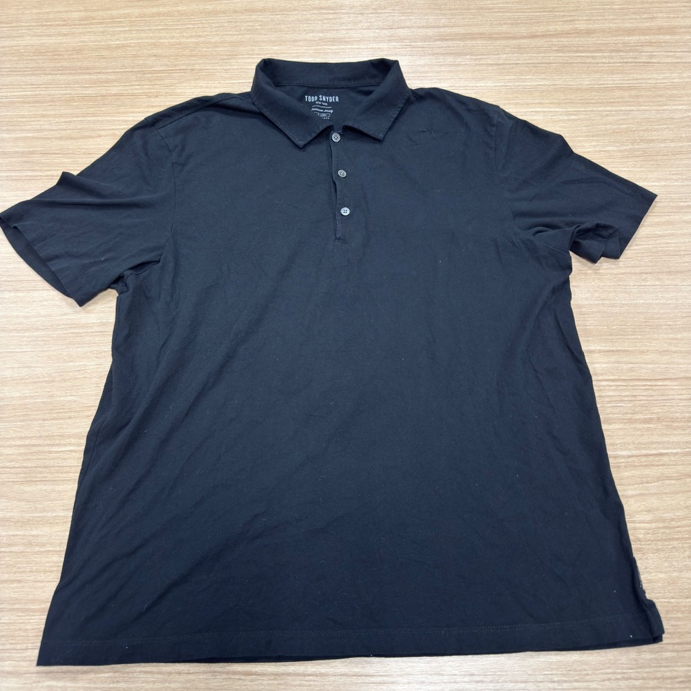 Todd Snyder Premium Jersey Polo Shirt Mens XL Black Made in USA Lightweight
